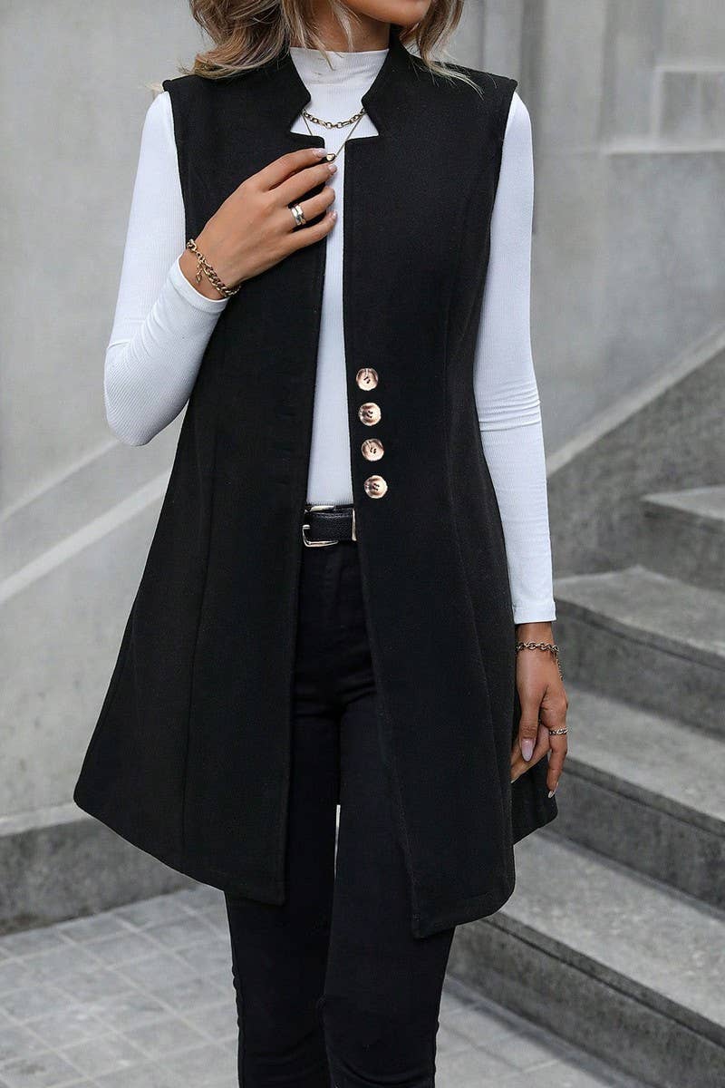 CWOV00130_SOLID COLOR WOOLEN SUIT SLEEVELESS VEST