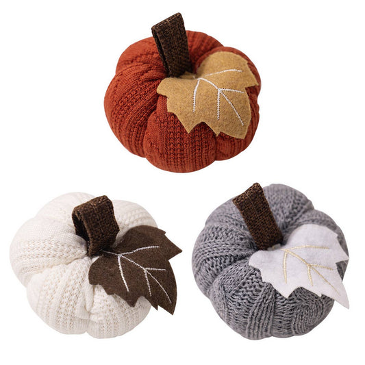 THANKSGIVING KNITTED ORANGE PUMPKIN PENDANT