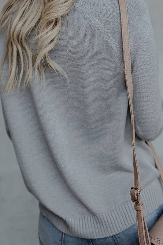 CWOSWL5177_WINTER LEOPARD PRINT LOVE LONG-SLEEVED SWEATER