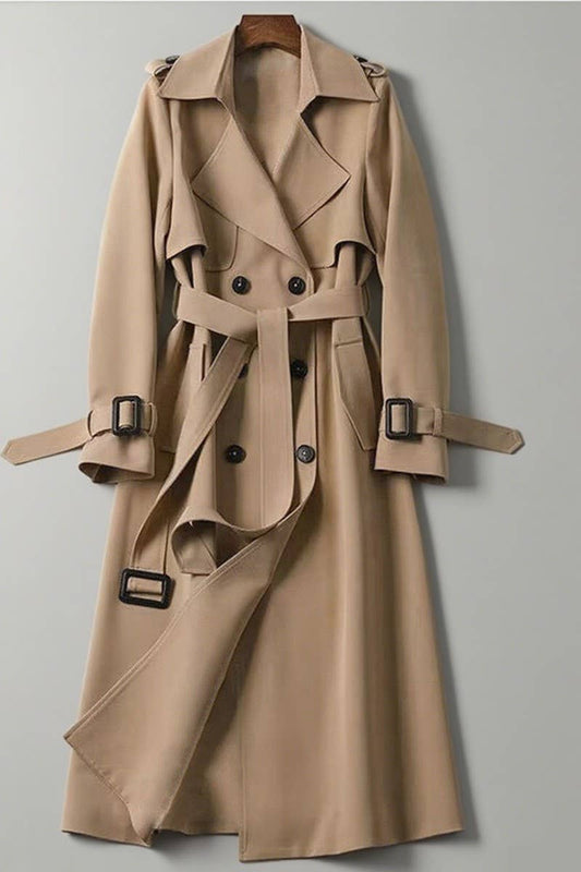 CWOBL00214_SPRING ELEGANT COMMUTING BRITISH STYLE LONG COAT