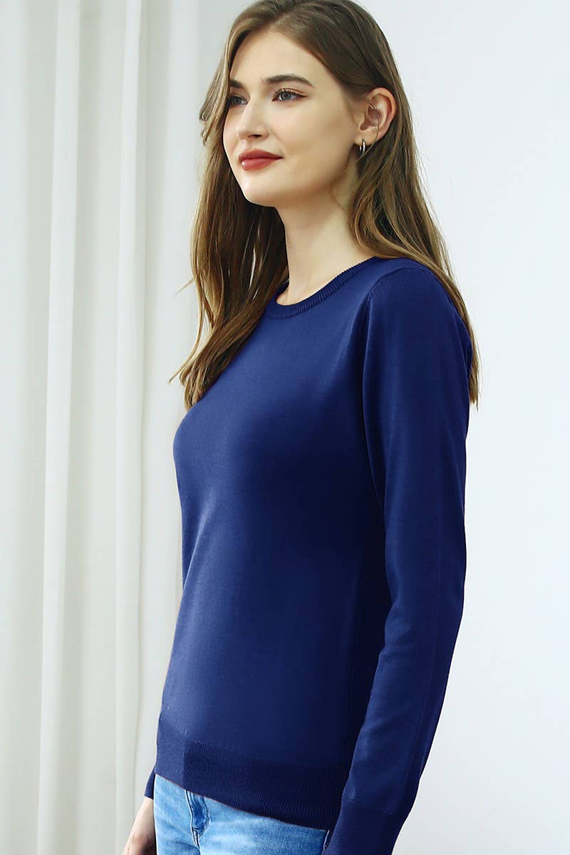 AWOSWL283_LONG SLEEVE CREW NECK PULLOVER SWEATER