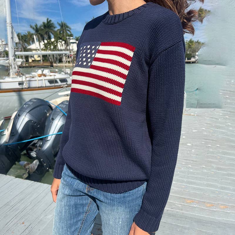 BRITISH STYLE FLAG CASUAL LONG-SLEEVED SWEATER