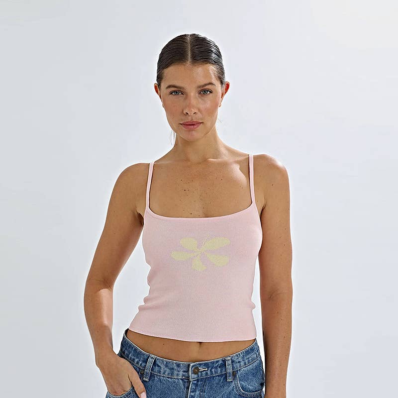 Comfy Sexy Floral Knit Crop Cami Top