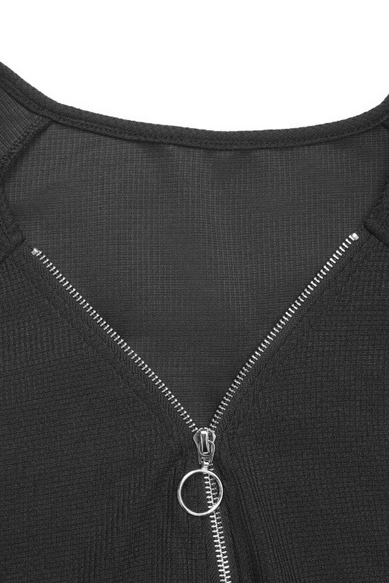 CWTBLL2034_V-NECK LACE PANEL LONG-SLEEVED T-SHIRT TOP