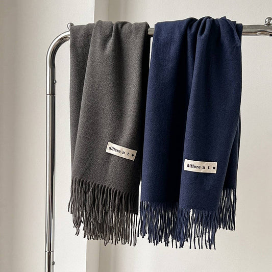 Solid Color Faux Cashmere Scarf - Wrap for Couples_CWASC1499