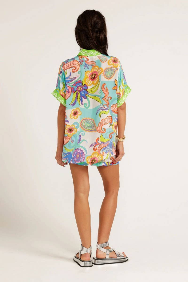 CWSTB1790_PRINTED OPEN SHIRT AND SHORTS LOUNGE SET