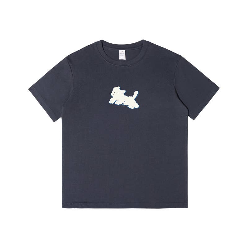 CWTTS0927_LITTLE WHITE DOG PRINT CREW NECK SHORT SLEEVE