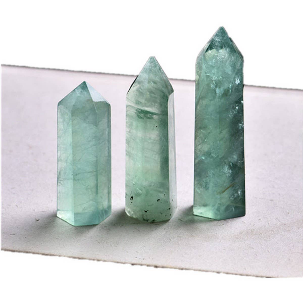 Green Fluorite Crystal Point Tower