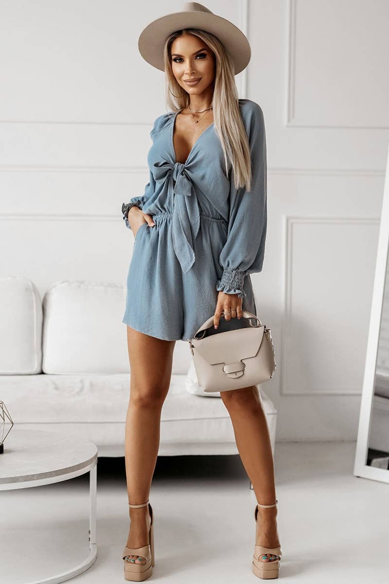 CWSJS1055_PULLOVER LONG SLEEVE SHORTS SHORT JUMPSUIT