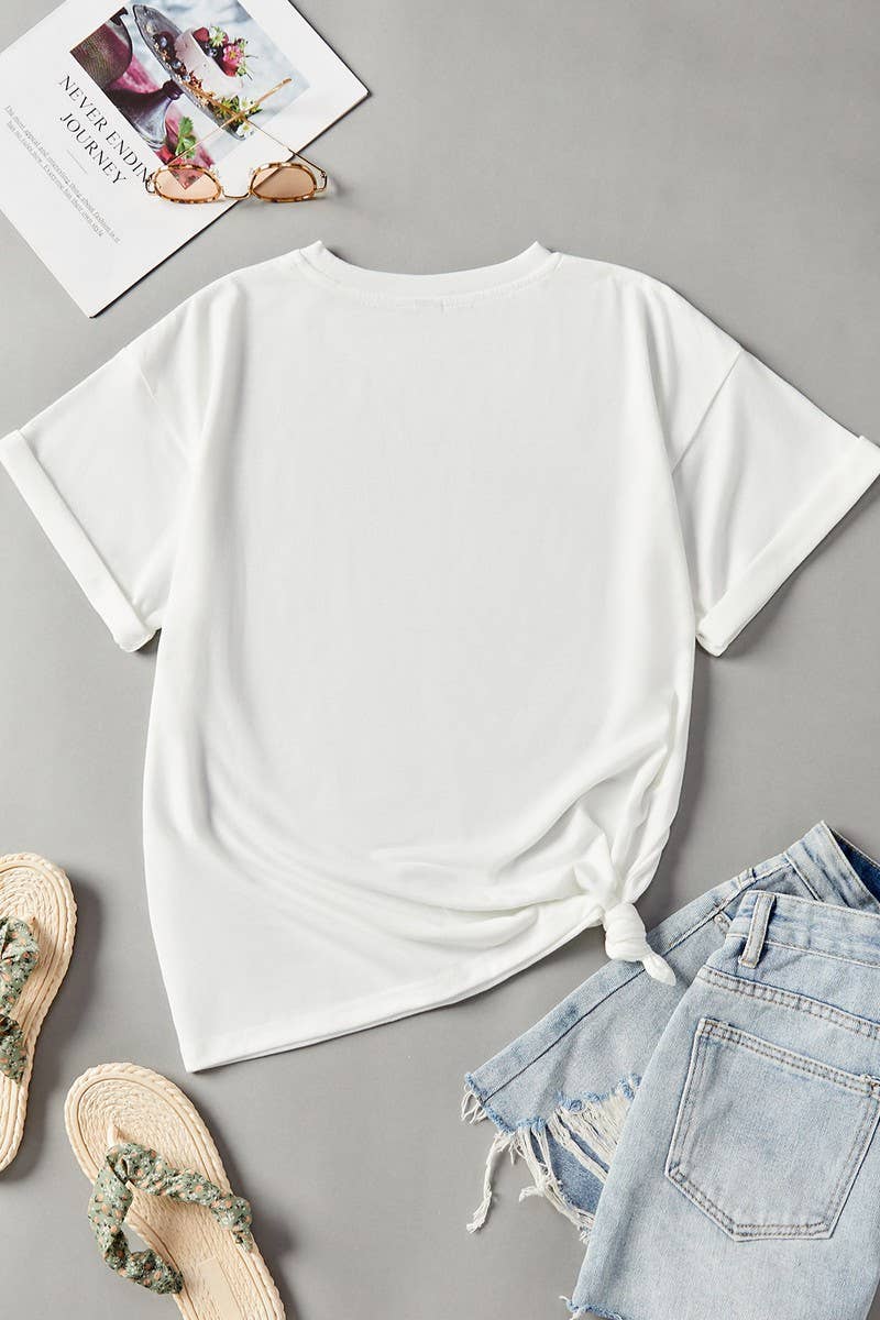 CWTTS1436_CASUAL SOLID COLOR CREW NECK LOOSE T-SHIRT