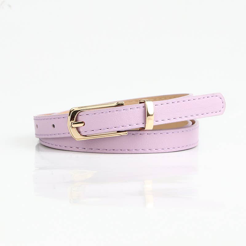 Multi-color alloy pin buckle thin waist belt