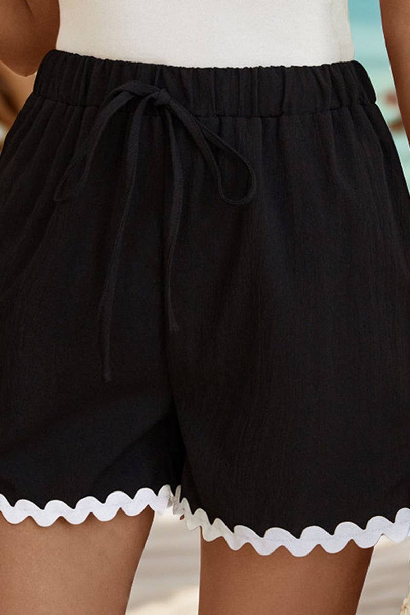 CWBSP0307_LACE CASUAL ELASTIC WAIST SHORTS