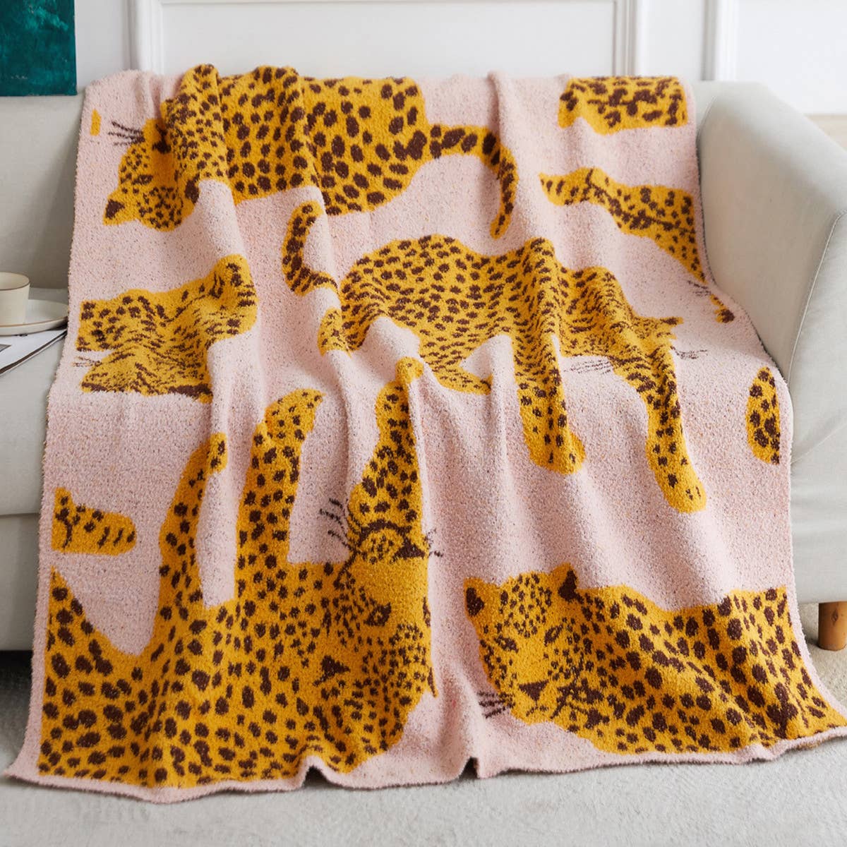 SIMPLE SMILING FACE KNITTED JACQUARD BLANKET_CWMM0324