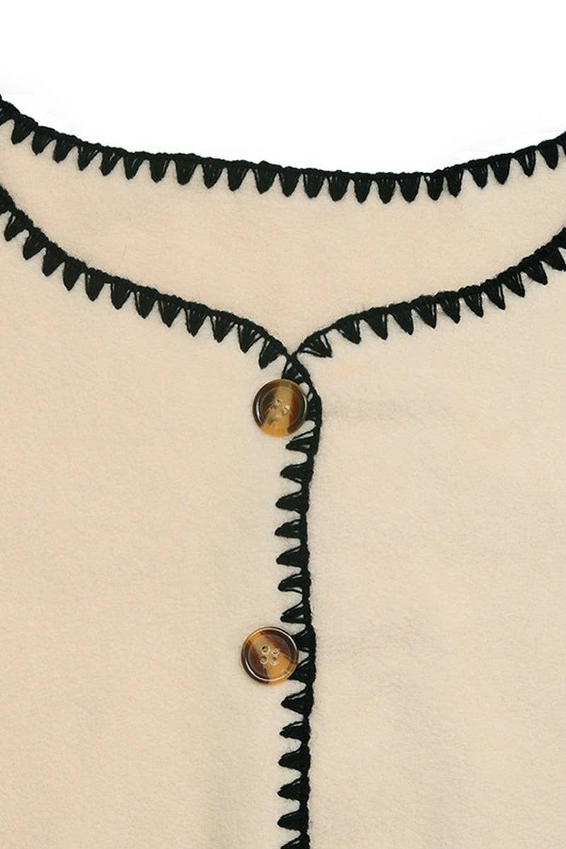 CWOCO00172_CASUAL CONTRAST-TRIMMED LOOSE CREW NECK JACKET