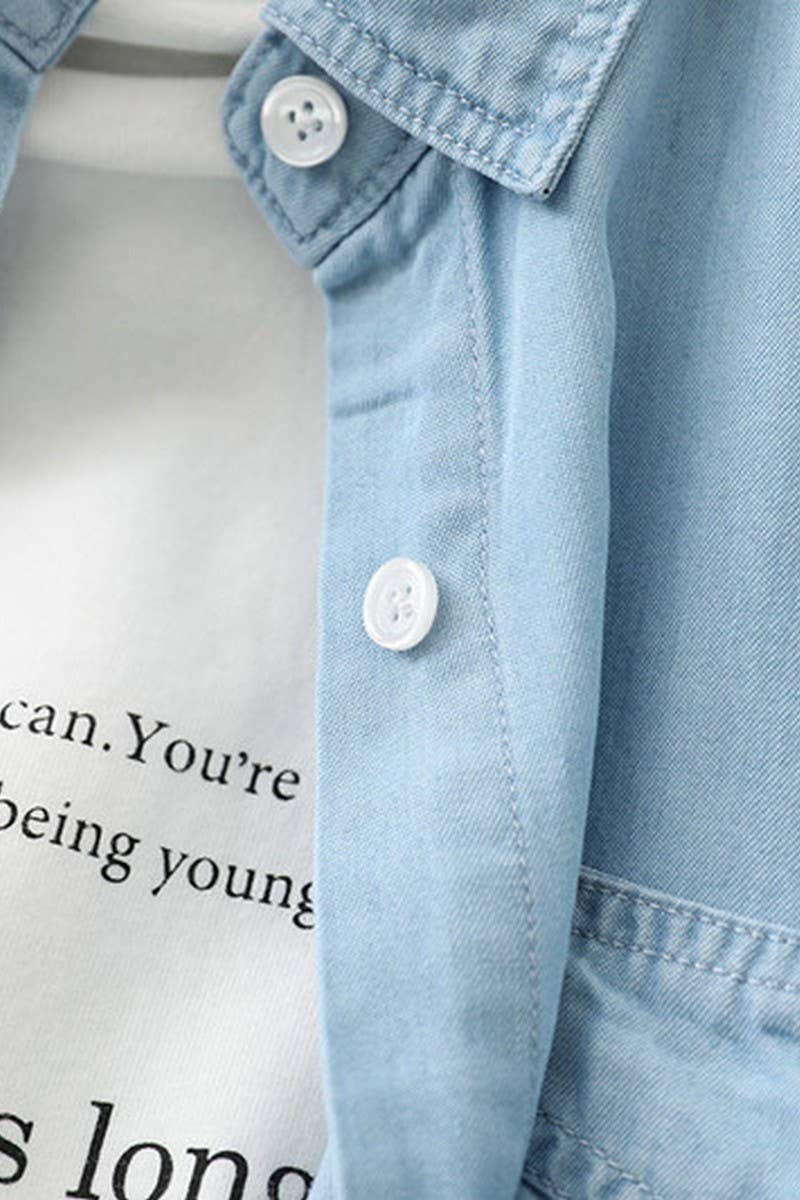 CWOCO0990_SOFT TENCEL LOOSE DENIM BLUE SHIRT COAT