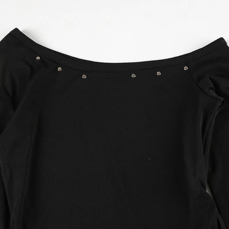 DIAGONAL SHOULDER ASYMMETRICAL DRAWSTRING TOP