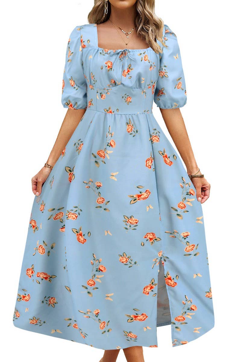 CWDMD6220_FLORAL LANTERN SLEEVE ELEGANT MAXI DRESS