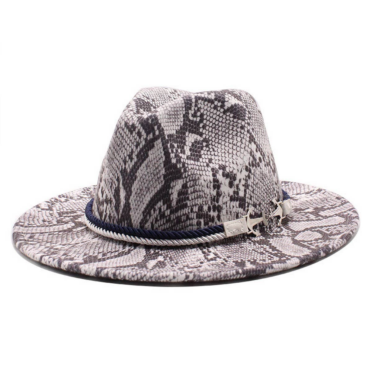 FASHION SNAKE PATTERN WOOLEN JAZZ HAT FELT HAT_CWAH2591