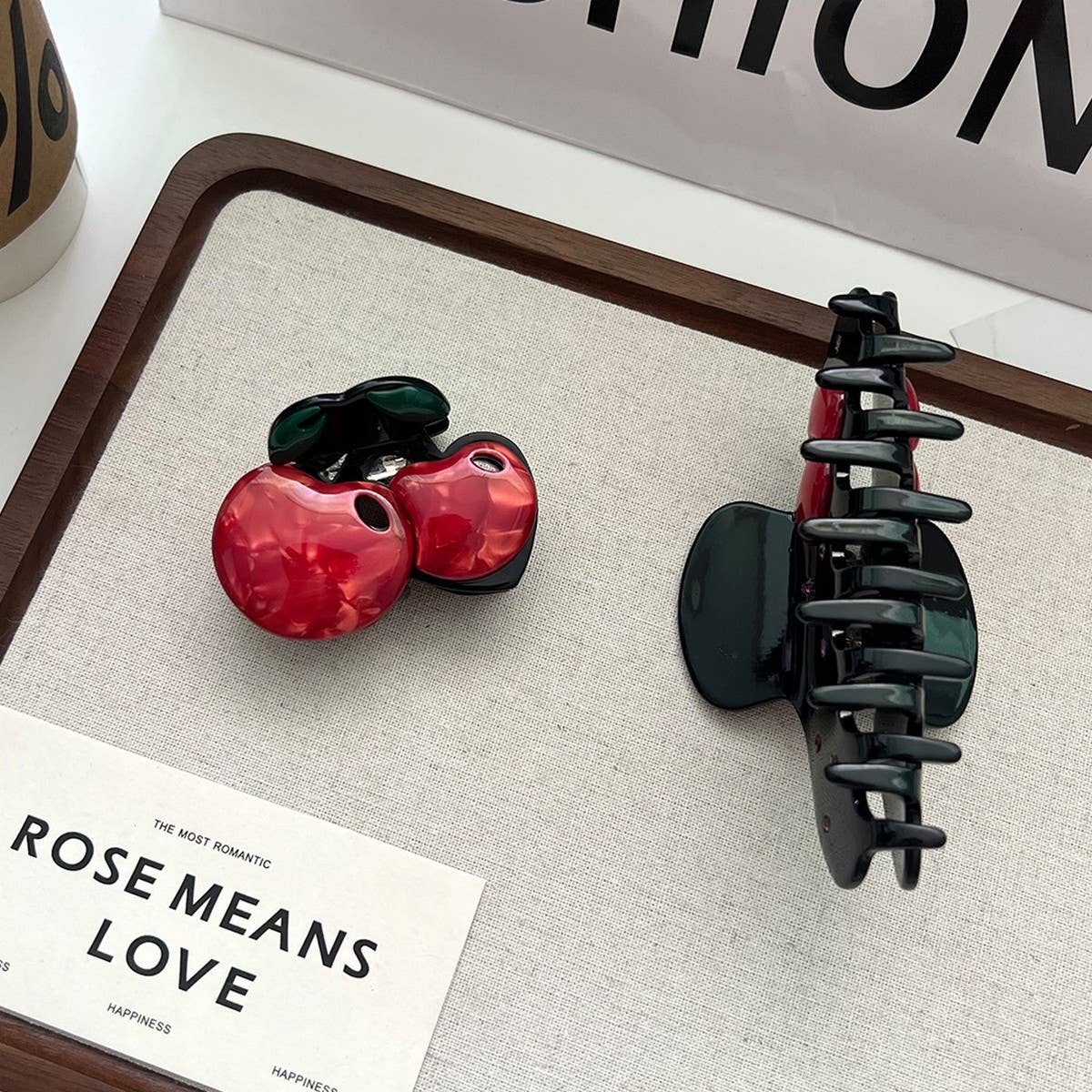 Cherry Hair Claw ??Cute 3D Acetate Side Clip_CWAHA5762