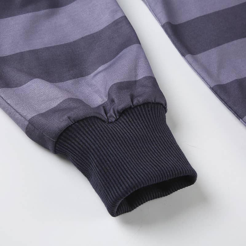BASIC ZIPPER STRIPED COLOR CONTRAST CASUAL HOODIE