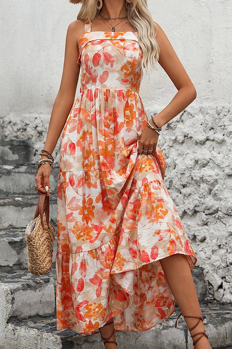 CWDMD2365_V NECK FLORAL PRINT MAXI DRESS