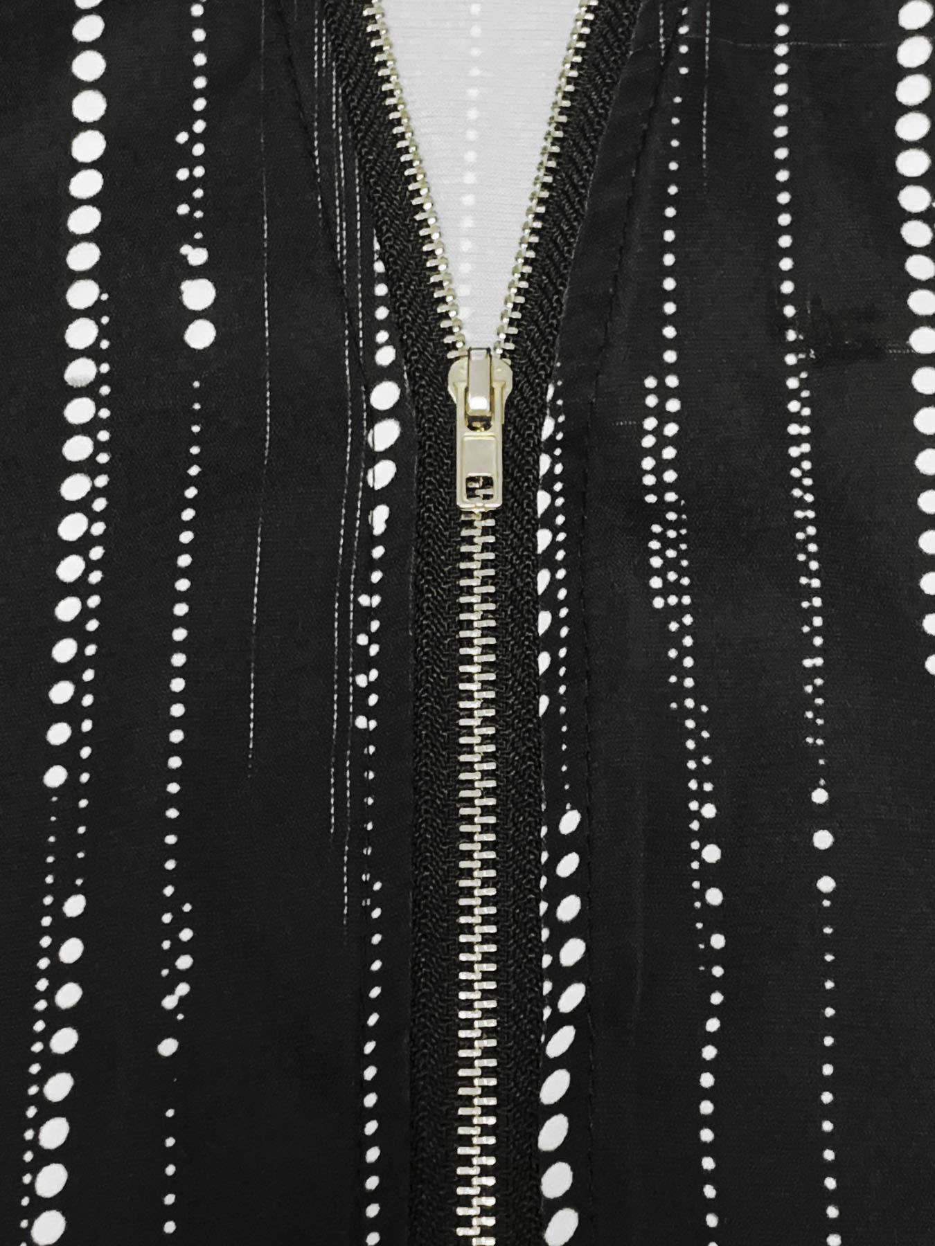 Casual elegant striped zipper long-sleeved shirt