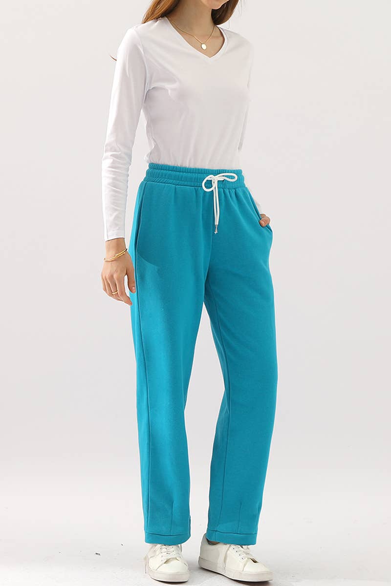 CWBLP268_HIGH WAISTED STRAIGHT WIDE LEG LONG SWEATPANTS