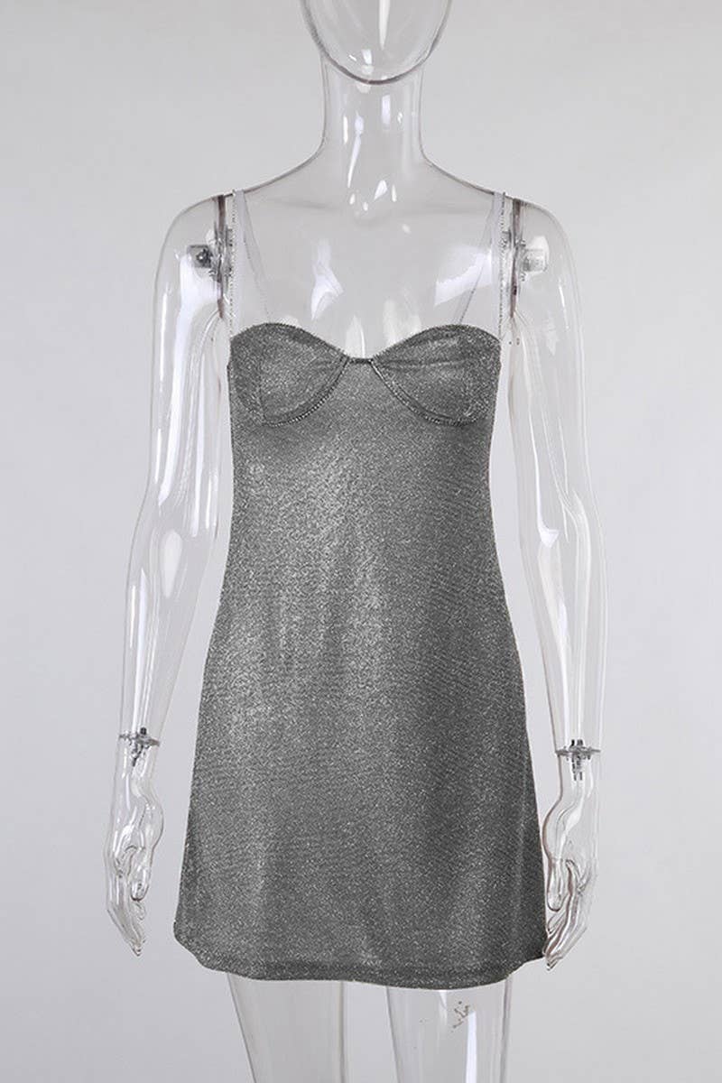 CWDHL1095_SEXY SUSPENDER SKIRT WITH GLITTER AND DIAMONDS