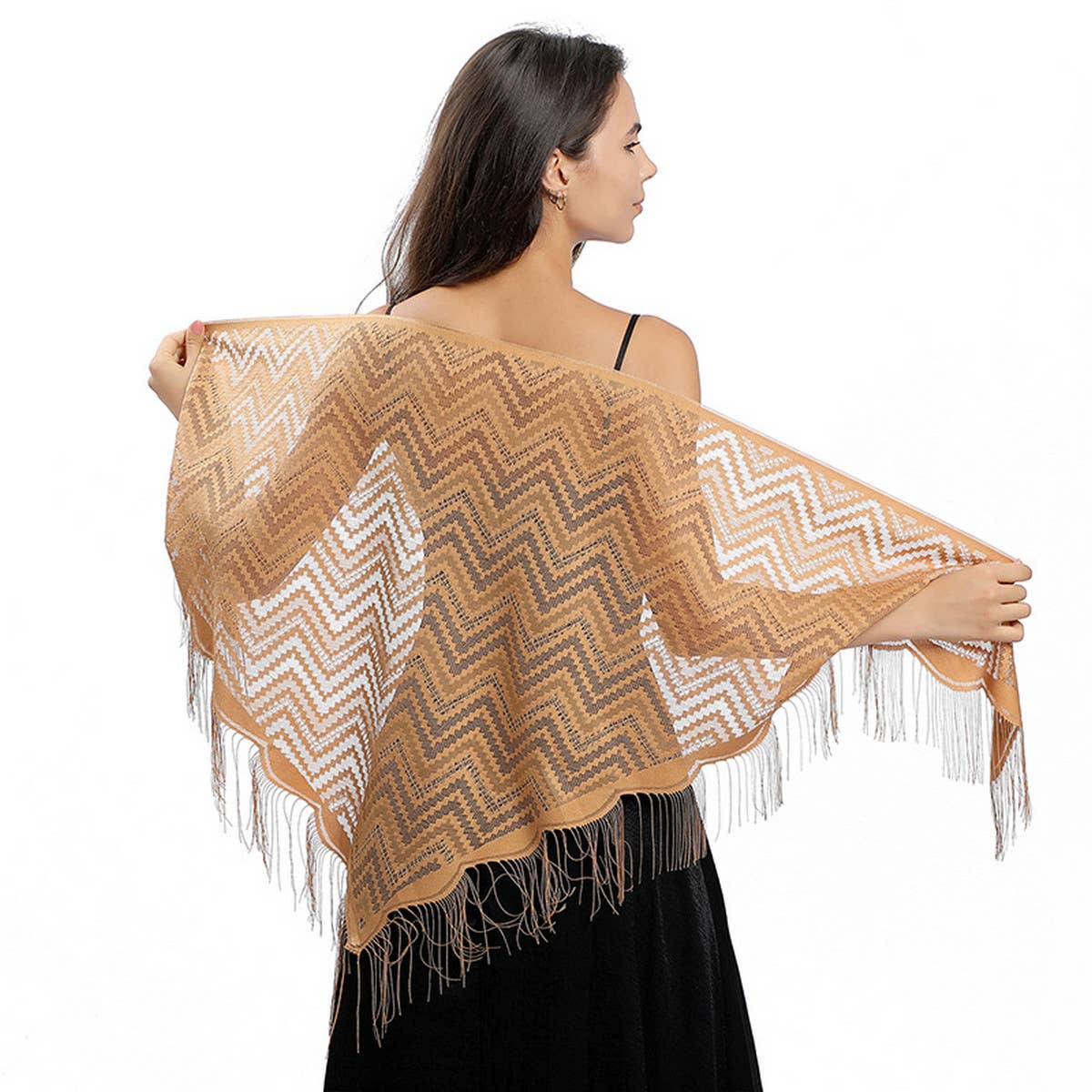 Lace Wave Triangle Scarf - Party Wrap for Women