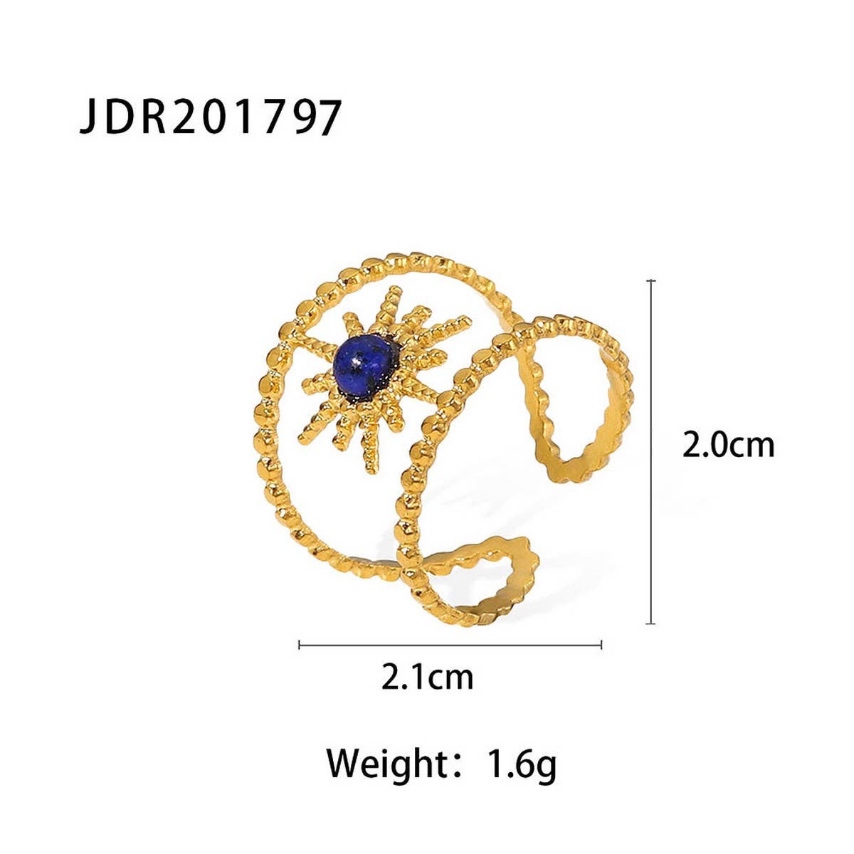DOUBLE ROW INLAY NON-FADING RING
