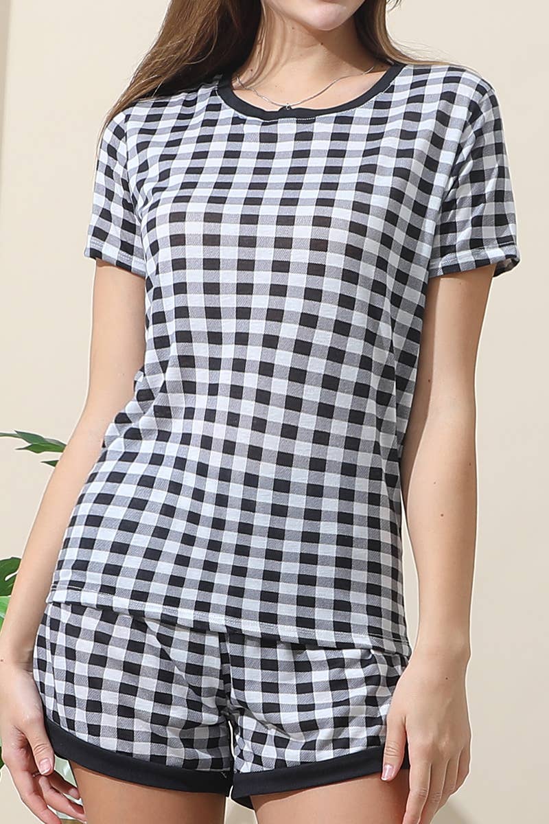 CWSPJ031-P_SHORT SLEEVE TOP WITH SHORTS PAJAMA SET