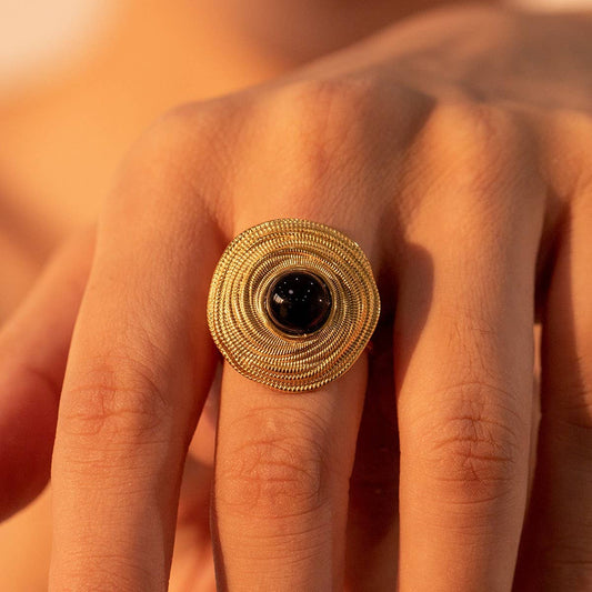 RETRO LIGHT LUXURY TRENDY DEVIL'S EYE COIL RING_CWAJE1382