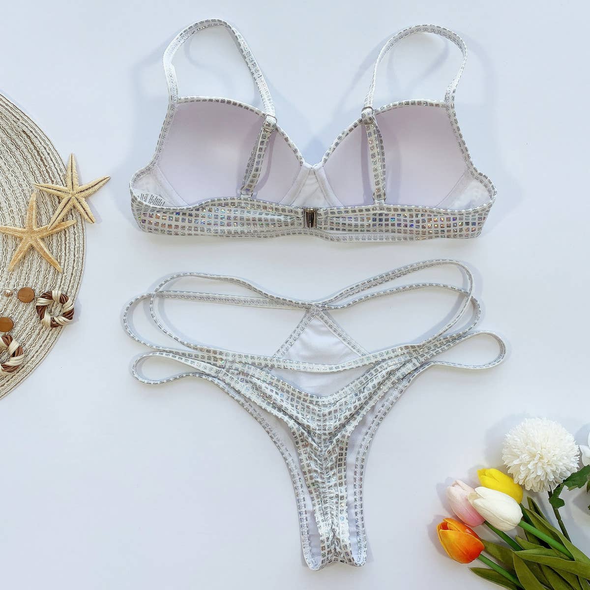 WOMEN SEXY SEQUIN BIKINI SWIMSUIT
