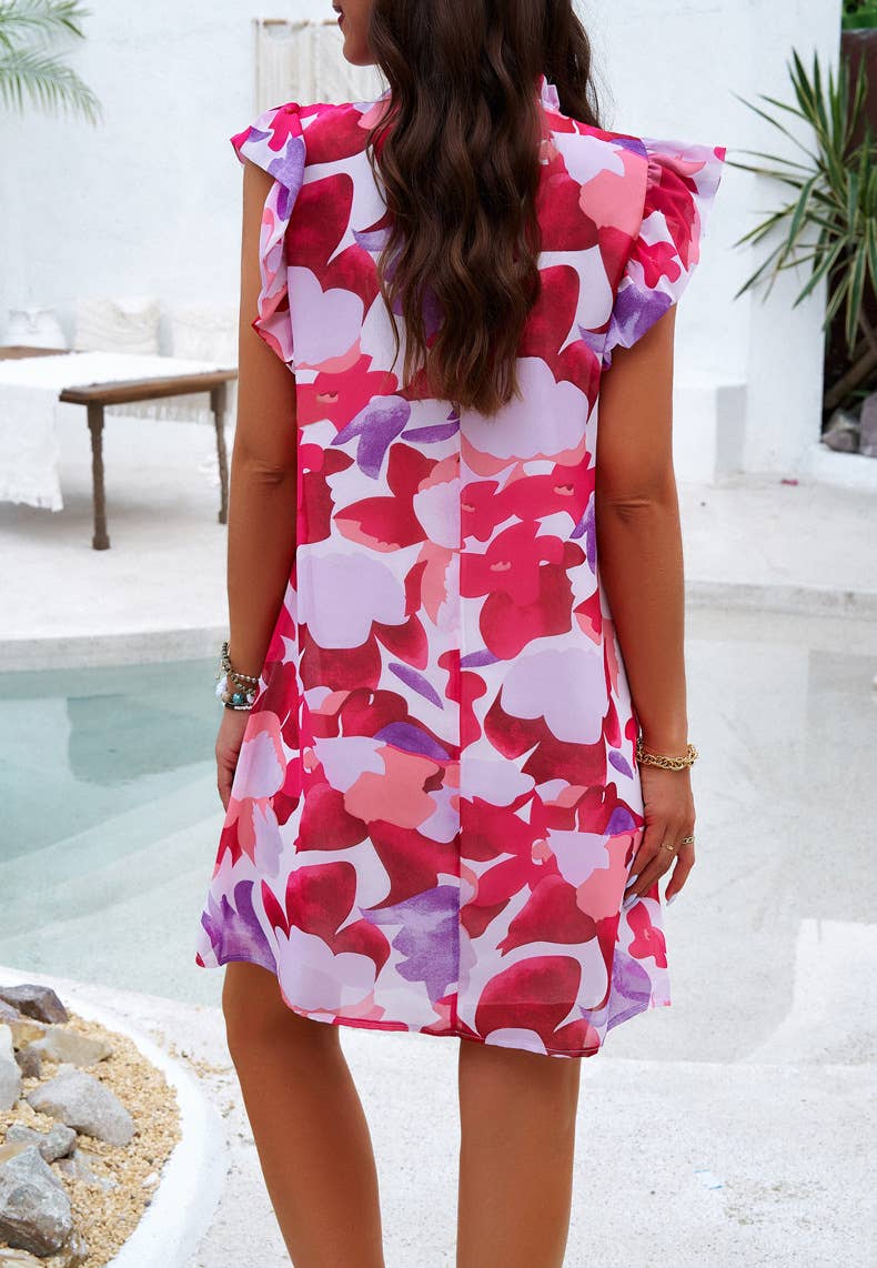 CASUAL HOLIDAY PRINT SLEEVELESS DRESS