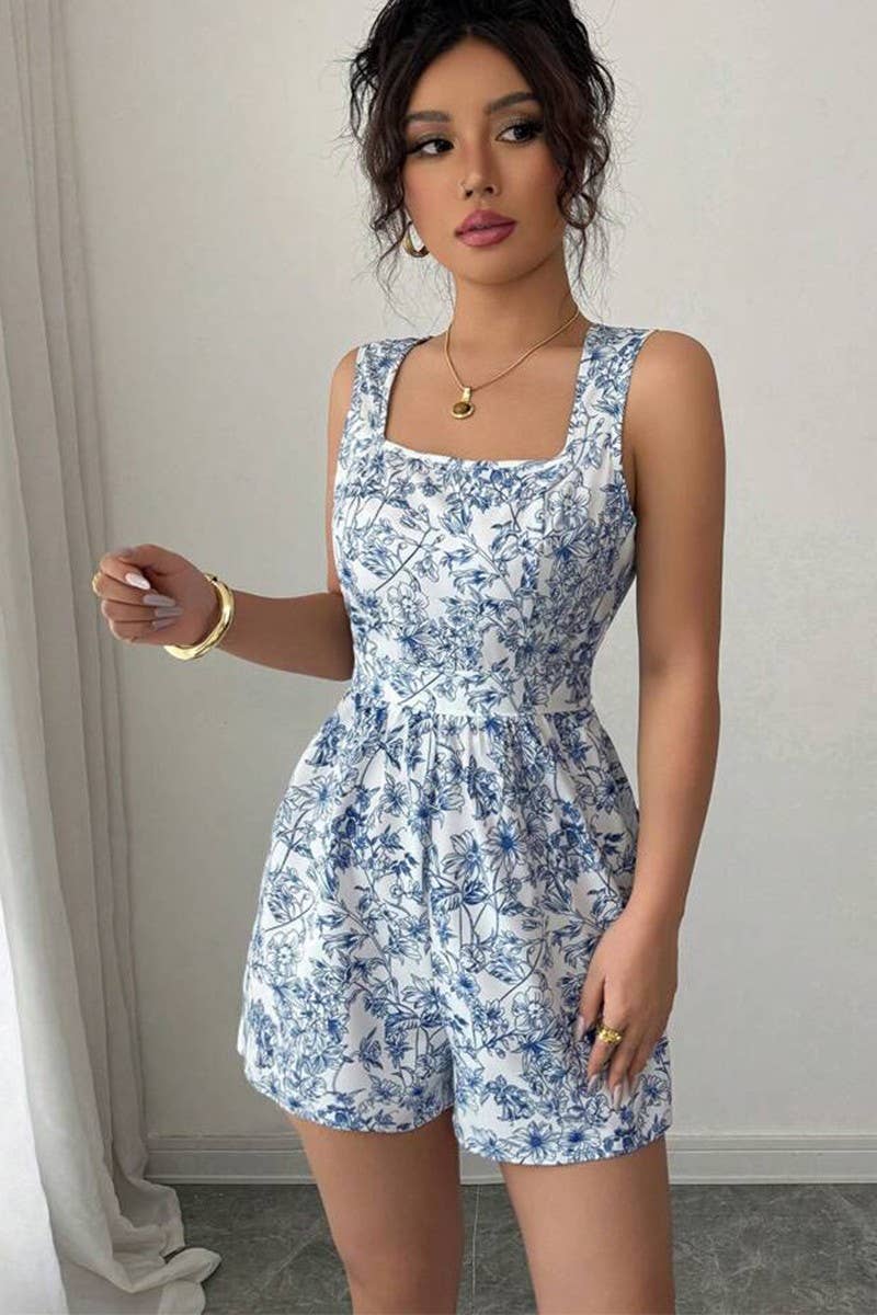 CWSBSSL0158_SUMMER FLORAL LACE-UP VEST JUMPSUIT