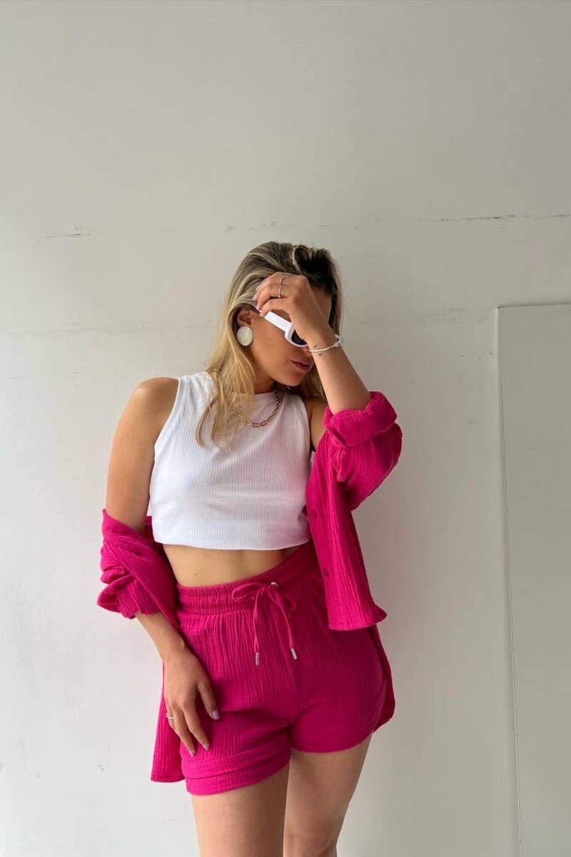 CWSS01299_FASHIONABLE CASUAL WRINKLED LAPEL TWO-PIECE SUIT