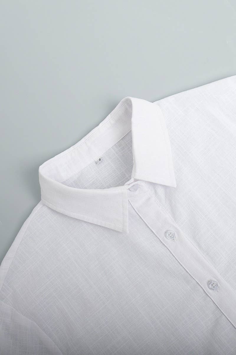 CWSTB1811_COTTON PUFF SLEEVE TOP & PLEATED SHORTS SET