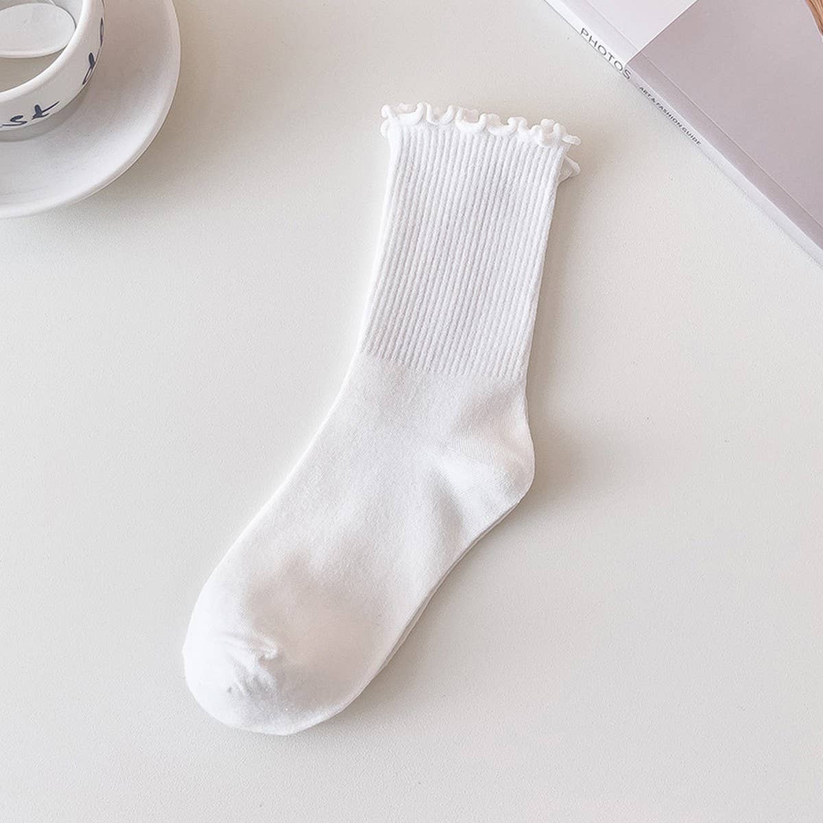 CWMS2490_WARM BROWN FUNGUS MID-CALF WOMEN'S SOCKS