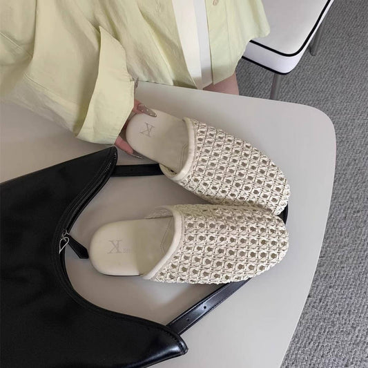 Breathable Flat Mules with Closed Toe_CWSHF0130