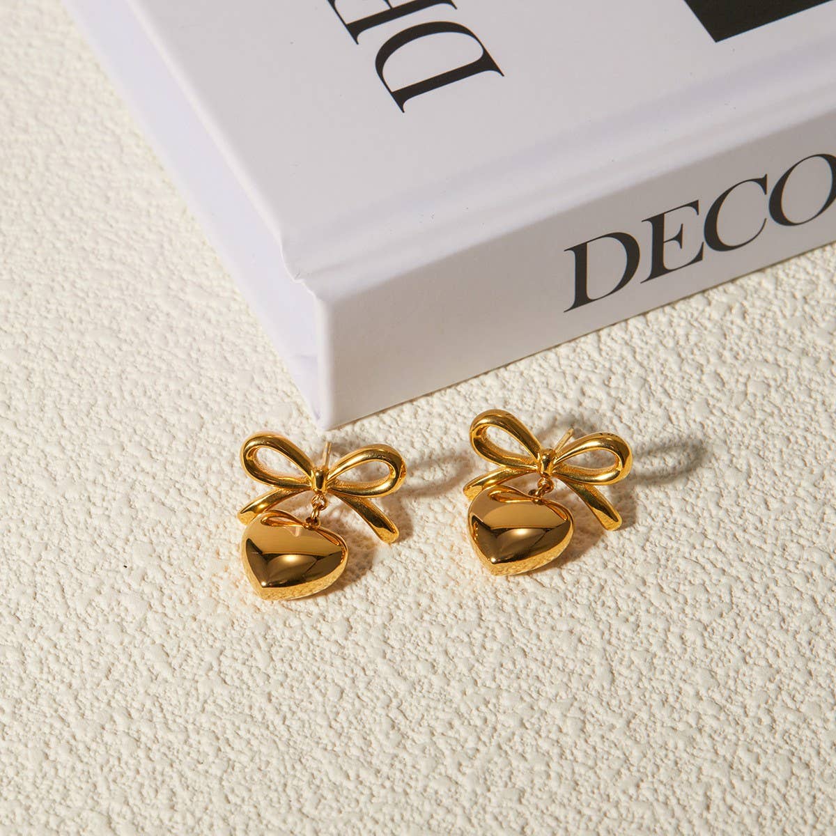 HOT STYLE PERSONALIZED BOW LOVE PENDANT EARRINGS
