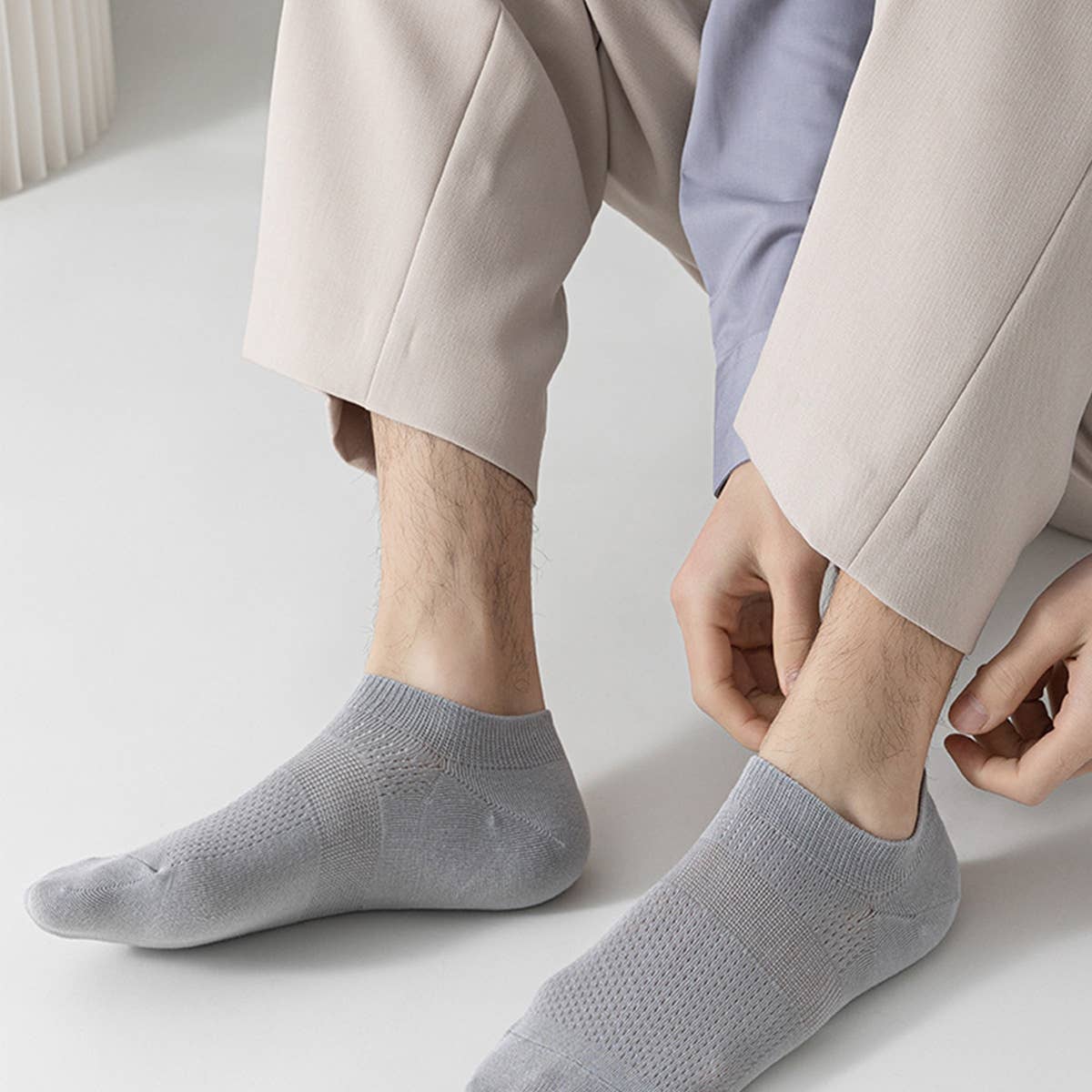 CWMS2450_SUMMER THIN COTTON SHORT-CUT MEN'S BOAT SOCKS