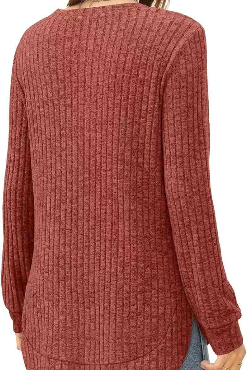 CWOSWL6553_CREW-NECK WOOLEN LONG-SLEEVED SWEATER