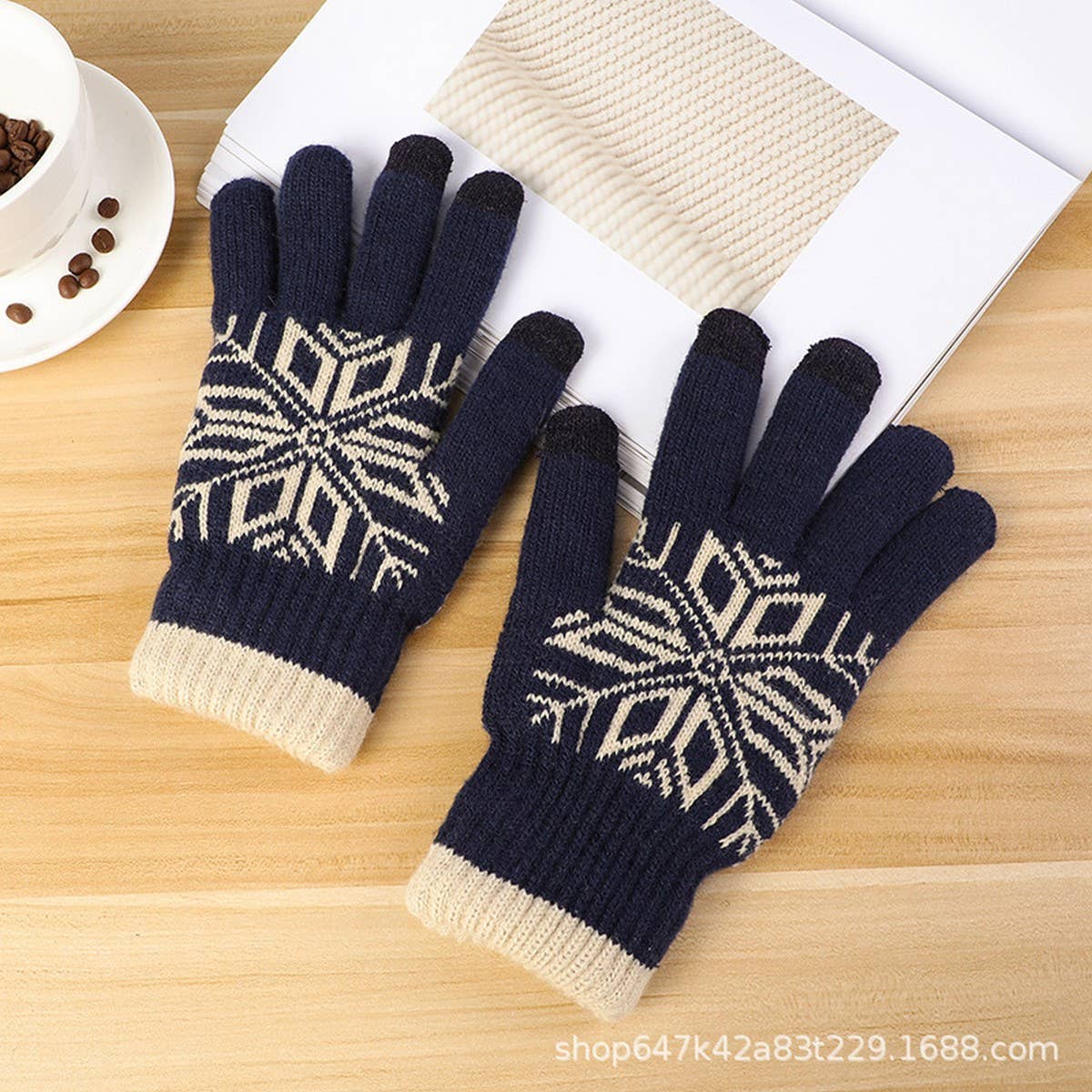 CWAG00556_WINTER KNIT TOUCHSCREEN FULL FINGER GLOVES