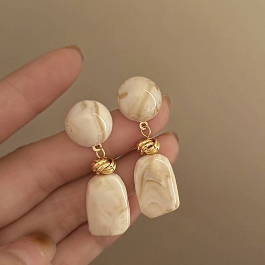 PERSONALIZED IRREGULAR ROUND RETRO EARRINGS_CWAJE2464