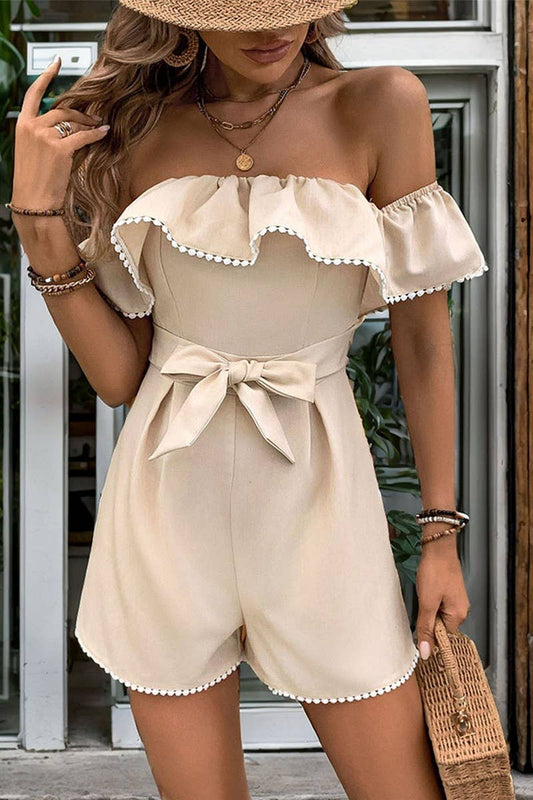 CWSBSSL0095_SUMMER ONE-SHOULDER RUFFLED SOLID COLOR JUMPSUIT