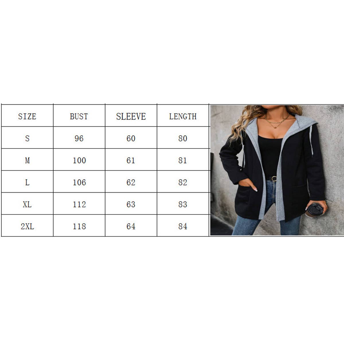 CASUAL FASHION PATCHWORK COLOR CARDIGAN HOODIE