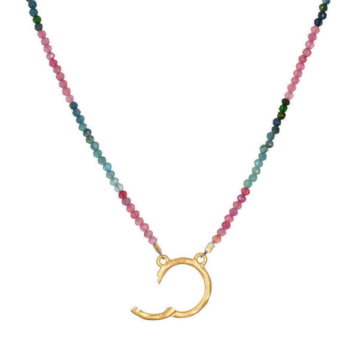 Basic loose chain heart round necklace_CWMM5711