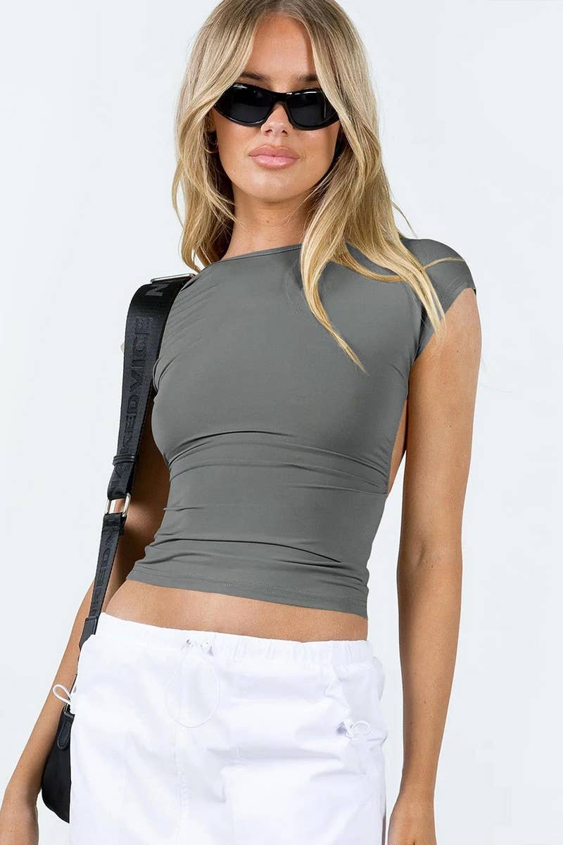 CWTTSL0457_SUMMER SEXY BACKLESS COMFORTABLE SLIM FIT TOP