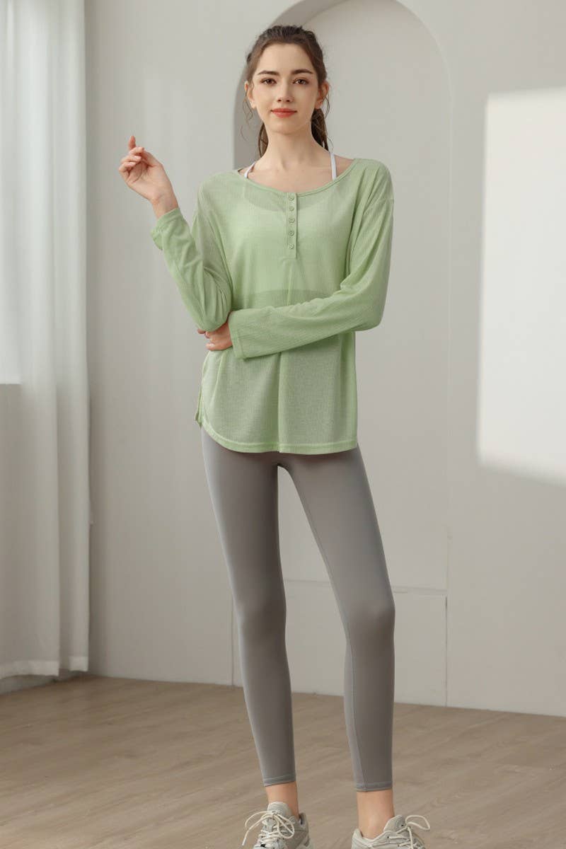 CWTBLL3634_NEW THIN SUN-PROOF LOOSE YOGA CLOTHES