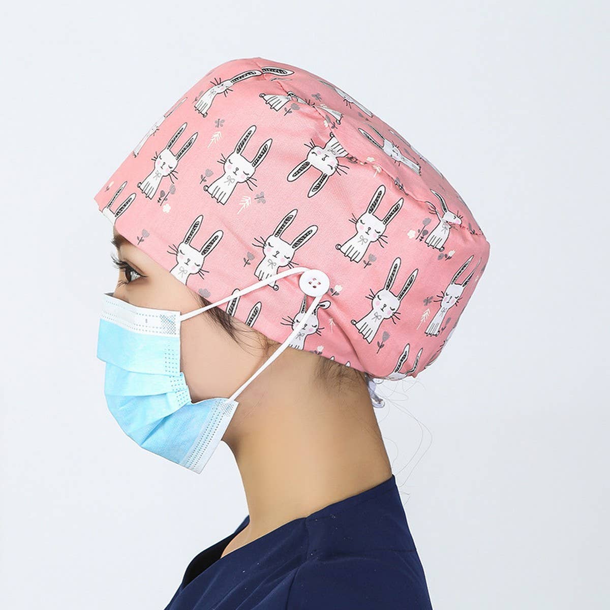 NURSE CAP OPERATING ROOM ADJUSTABLE ROUND CAP_CWAH3336